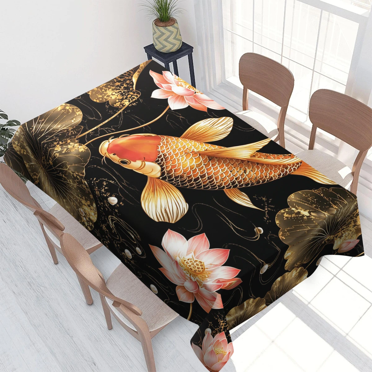 Ancient Egyptian Hieroglyph Pattern Polyester Tablecloth - Decorative Dining Table Cover, Artistic Home Table Decoration