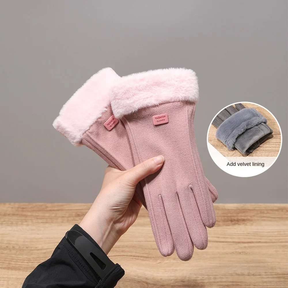 Women Touchable Screen Winter Gloves Warm Full Finger Driving Mittens Touch Screen Gloves Unisex