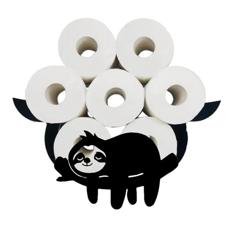 

Decorative Toilet Paper Storage Funny Sloth Shaped Holder Stand Shelf Wall-Mounted Paper Shelf For Table Countertop Toilet Home