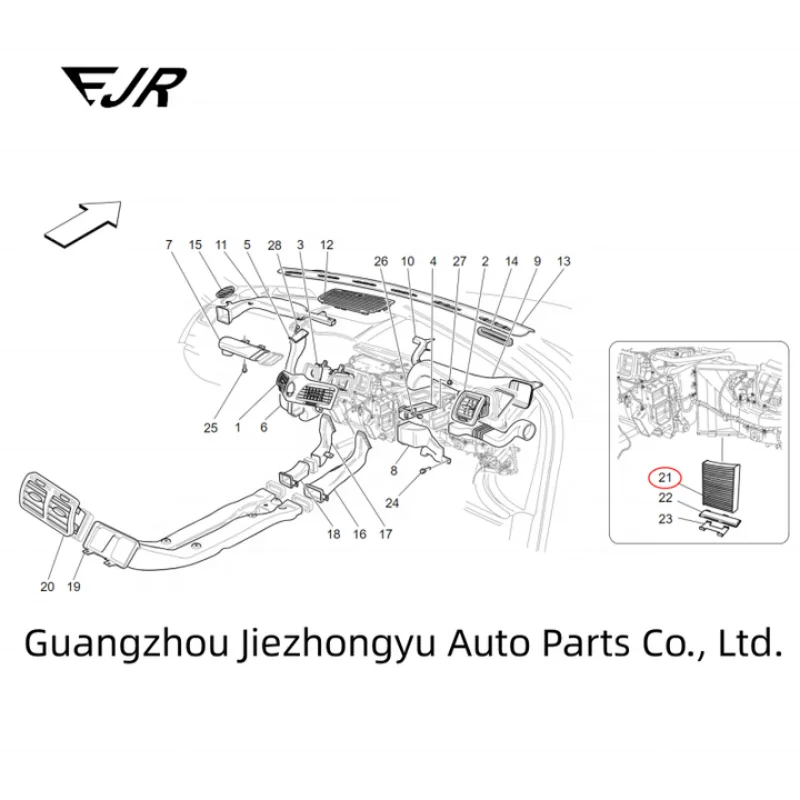 66855200 Air conditioning filter Dust filter for QUATTROPORTE M139 MC STRADALE GRANTURISMO