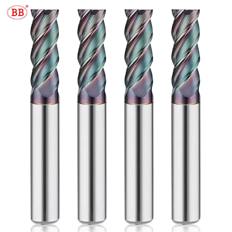 

BB Flat End Mill Cutter for Copper Brass CNC Machining Tool 4F Flutes Corner Radius 1mm 4mm 6mm 8mm 10mm 12mm BC TONG Series