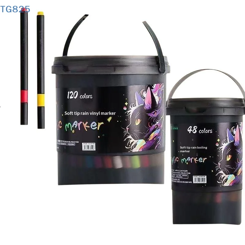 【AN】【SA】120 Colors Non Toxic Soft Tip Acrylic Paint Markers Fast Drying Ink For Drawing Coloring DIY Crafts School Art Projects