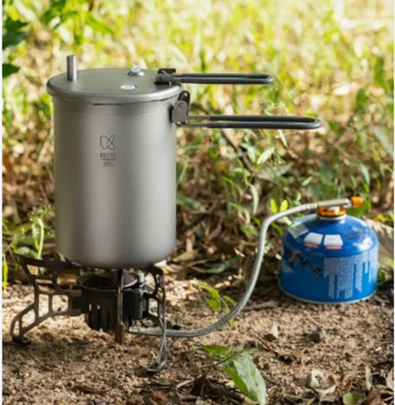 Keith Titanium Outdoor Portable Ultralight High-Altitude (Mountain) Pressure Cooker Camping Hiking Big Rice Cooker1.8L  Ti6302