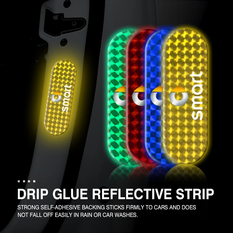 For Smart Car Door Sticker Safety Warning Reflective Mark EQ Cabrio City-Coupe Crossblade ROADSTER 452 454