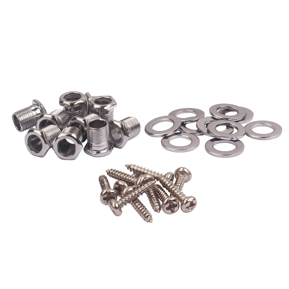 

Ukulele String Caliper Sleeve Nut Silver Mounting Screw Threaded Bushing Ferrules Guitar Tuning Peg Bushing Screw Set High