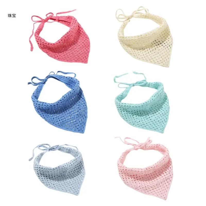 

X5QE Knitted Headband for Women Turban Solid Color Crocheted Headscarf