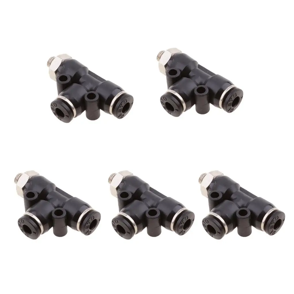 5 Pieces Hose Tube Female Thread Stud Fit Pneumatic Fitting 4mm 6mm 8mm