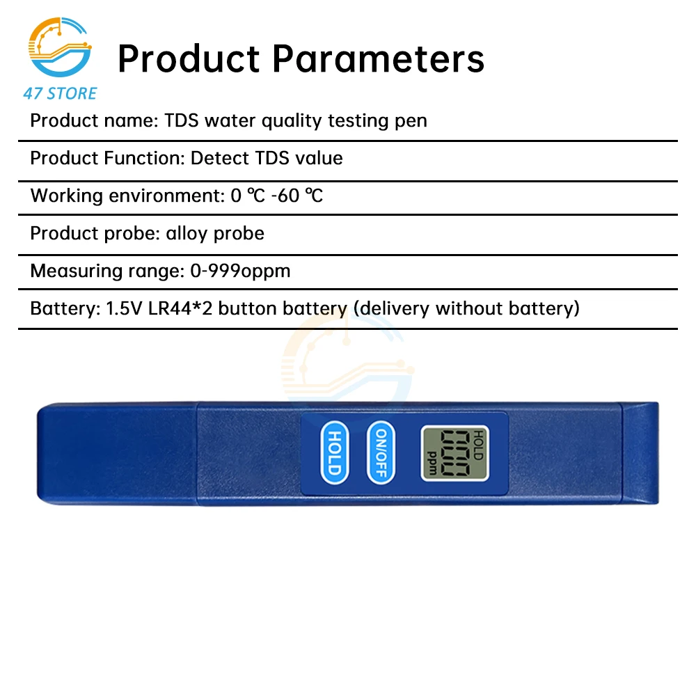 TDS メーターデジタル水質テスター PH メーターテスター 0-9990PPM TDS & EC 液晶水純度 PPM 水族館フィルター農業、プール用