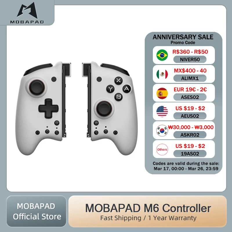 Kontroler MOBAPAD M6 Gemini z programowaniem makro wibracje Repetition Joypad dla Nintendo Switch/Switch Gamepad OLED