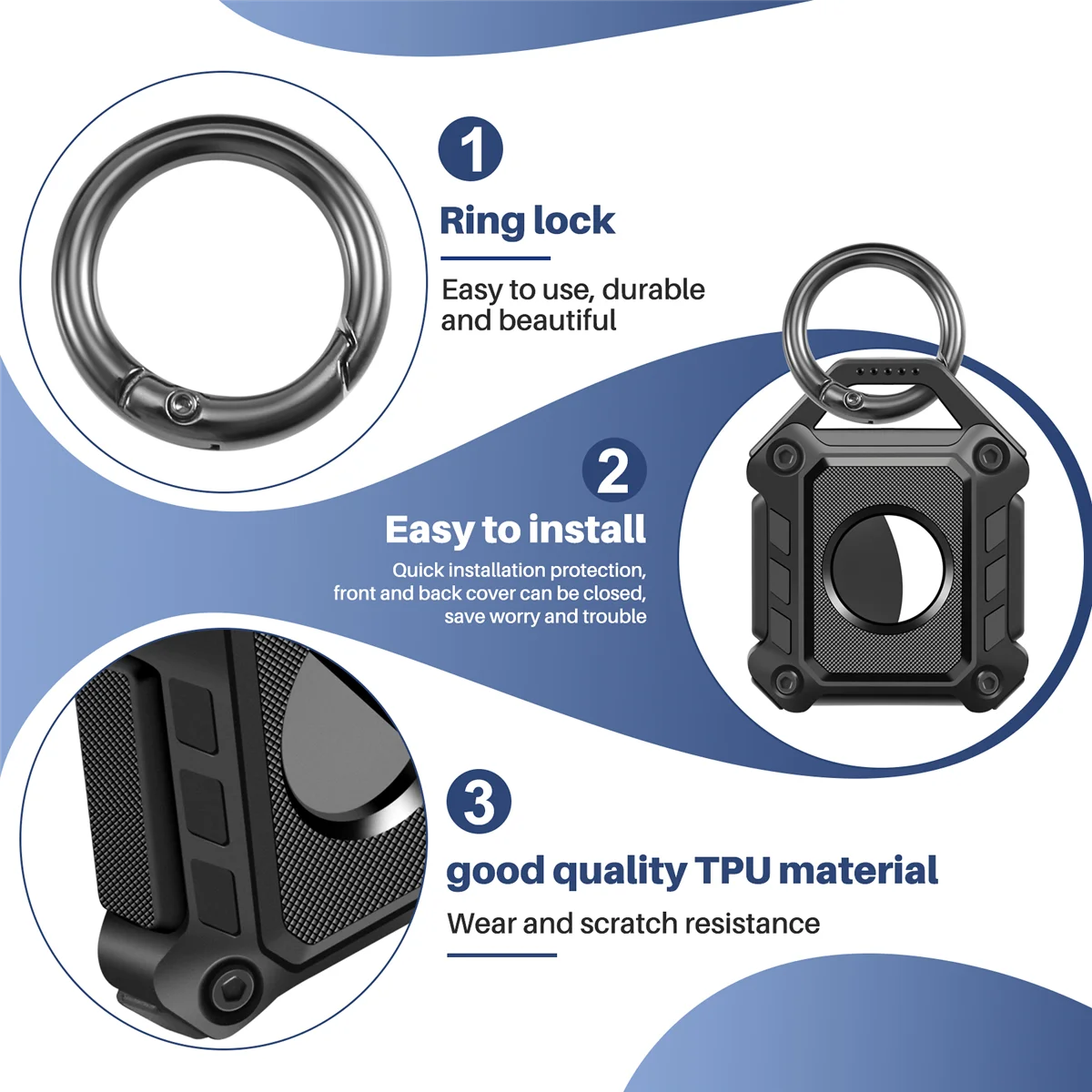 Новый 2-пакетный брелок-держатель для Airtags, багажа, ключей, сумок, ошейника для собак