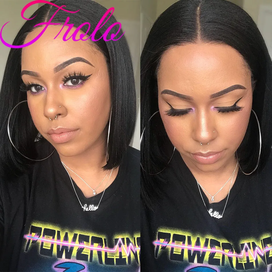 밥 인비저블 스트랩 글루리스 가발 인모 착용 간편 4x4 HD 레이스 프론탈 여름 가발 노 레이브 아웃 쿨 가발 초보자 친화적