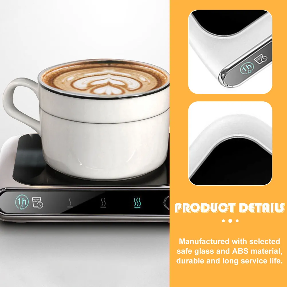 

USB-подогреватель для кофейных кружек: безопасная подставка для дома, офиса, общежития, стеклянная конструкция из АБС-пластика, быстрый равномерный нагрев, автоматическое отключение