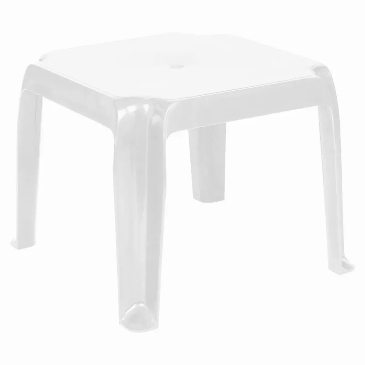 Courtyard side table white square resin 2-piece set