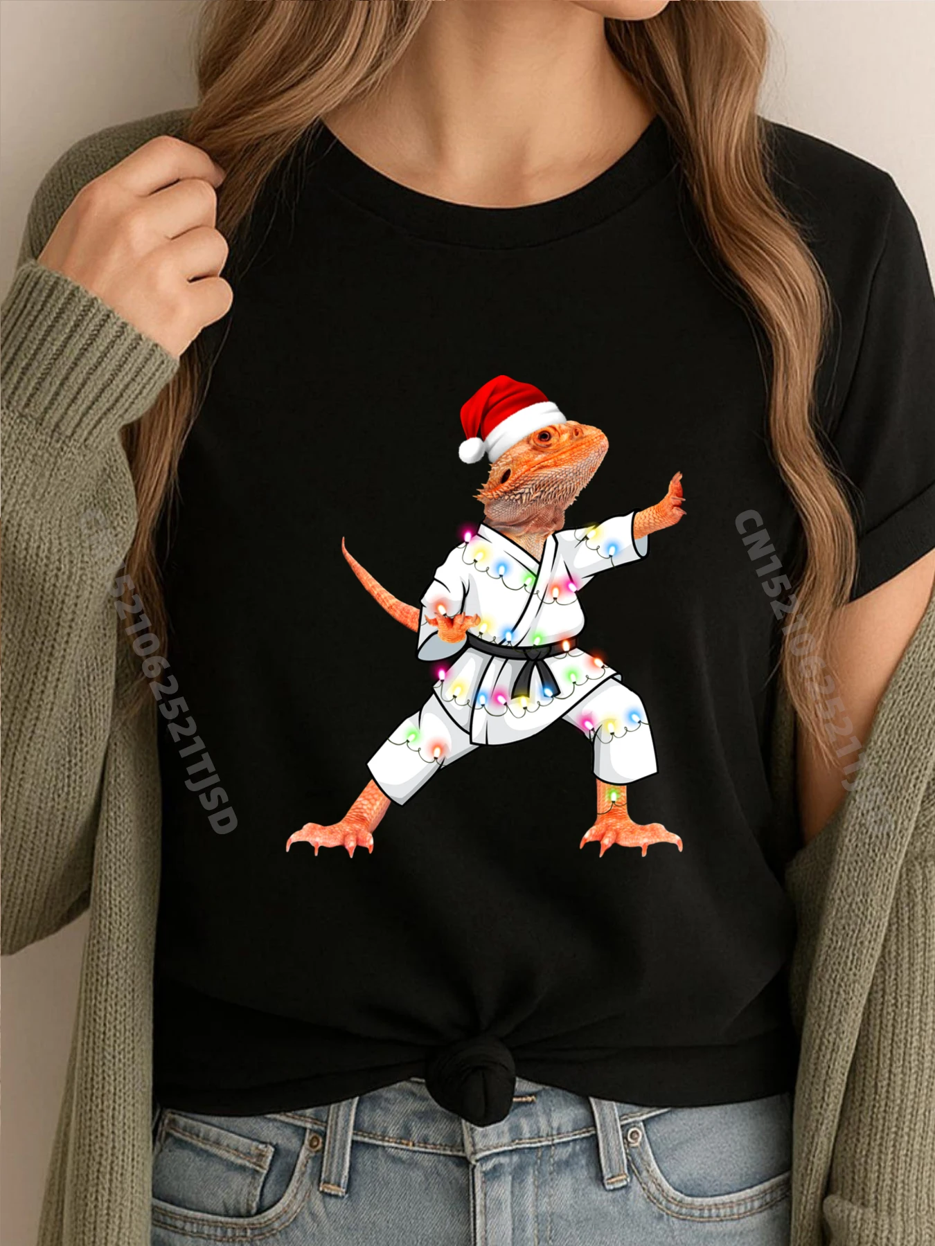 

Бородатые драконы Рождественские рисунки Каратэ Самурай Ниндзя Ящерица Camisas Basicas Hombre Футболка Мужская Camisa Game