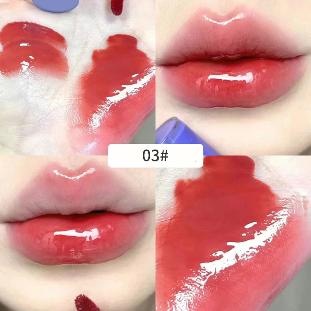 

Purple Plumping Lip Gloss Mirror Water Gloss Shining and Moisturizing Highly Pigmented Lip Stain for Girls and Women