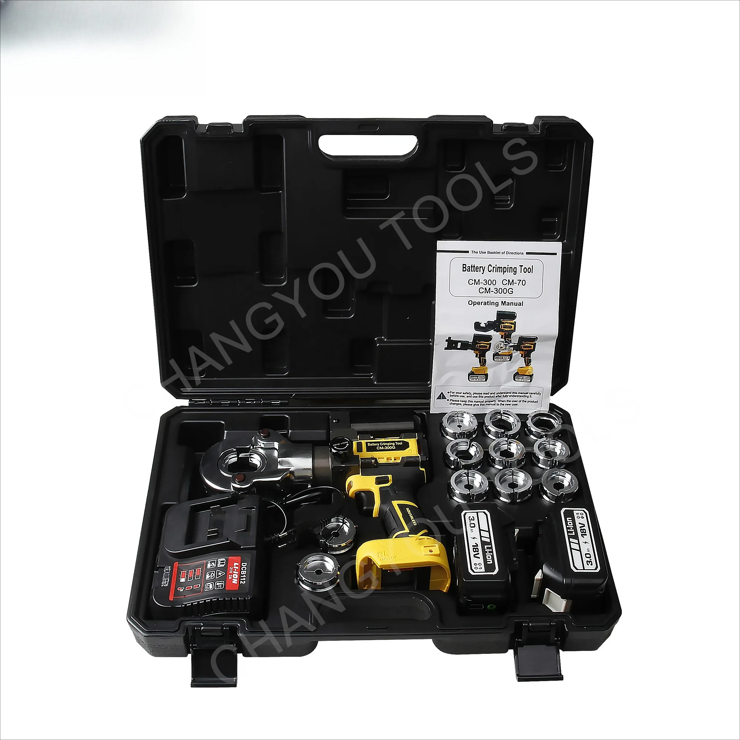

CM-300G Electric Crimping Tool For Cable Lugs Battery Crimper Hydraulic Crimping Tool With 2 Battery