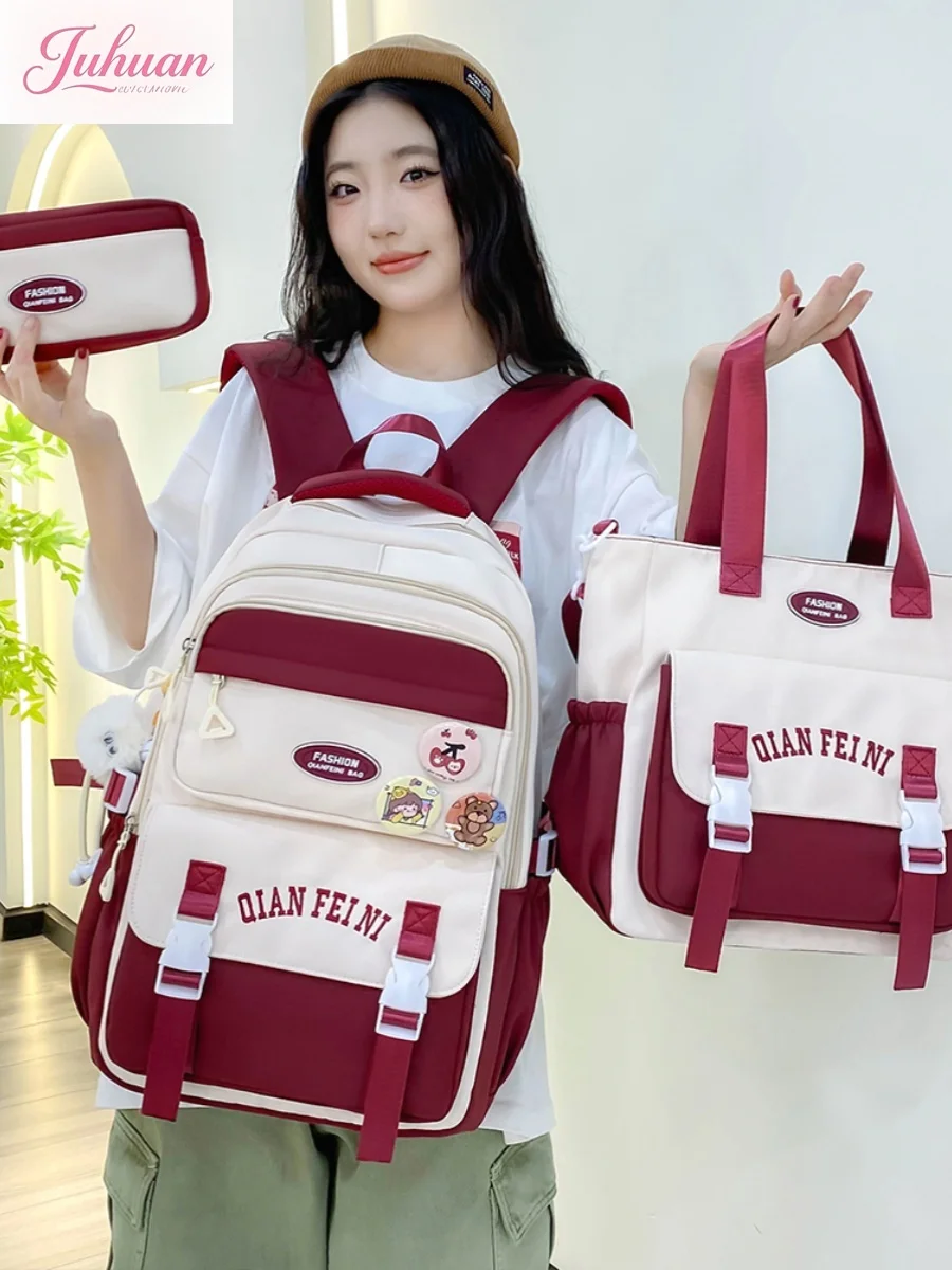 

Junior High School Girls Primary School Students Backpack Large Capacity College Style High Value Girl Cute Versatile Schoolbag