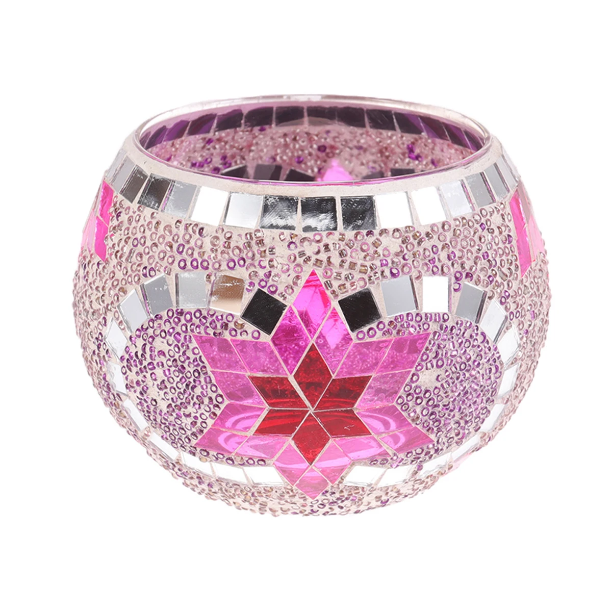 

Glass Mosaic Holder Decorative Tealight Cup for Wedding Restaurant Hotel Home Decor Holder