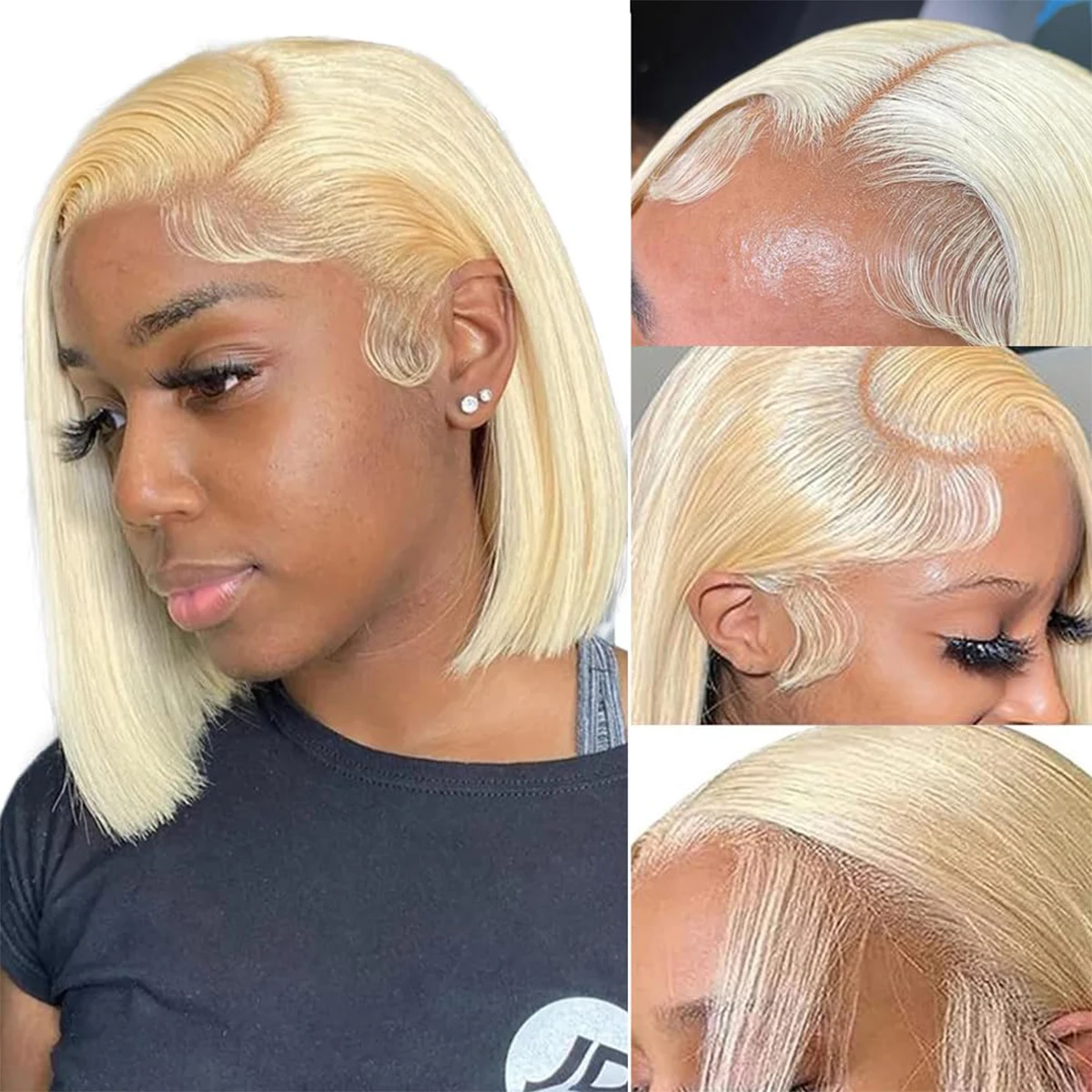 

Short Straight Bob Wig Human Hair Wigs Blonde 613 Colored Lace Front Human Hair Wigs 13x4 Lace Frontal Human Hair Wig For Women