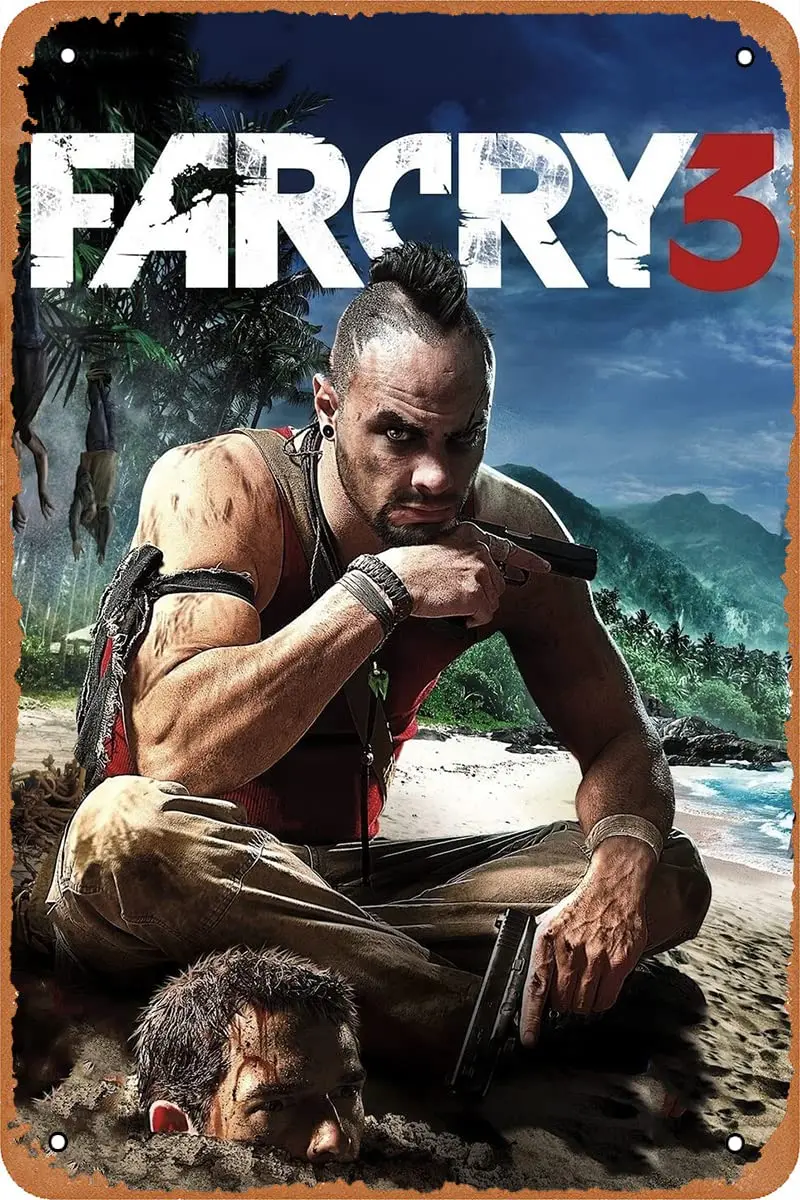 Póster de Clilsiatm Far Cry 3, letrero de estaño para juego, letrero de Metal Vintage de 8x12 pulgadas