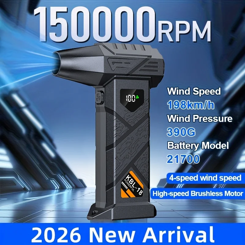 

JKUOO Compact Handheld Mini JetFan That Serves As a Powerful Air Blower. Car Cleaning Dust,snow removal,Desktop dust removal,BBQ