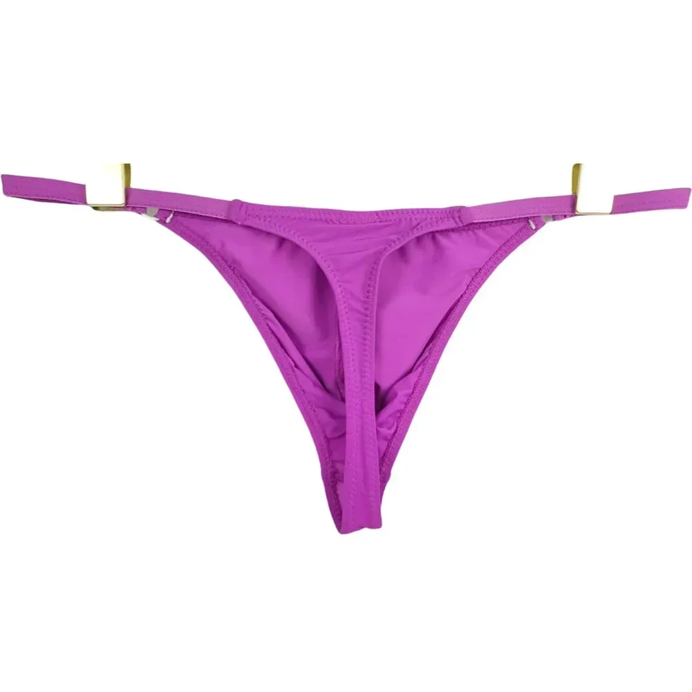 لجميع المواسم بيكيني ملابس داخلية منخفضة الخصر للرجال سراويل داخلية من الحرير الجليدي الأسود للرجال تصميم ثونغ بطول منتظم #3