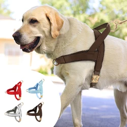 Arnés personalizado para perros grandes, chaleco ajustable de cuero con malla grabada para mascotas pequeñas, medianas y grandes, suministros para mascotas, XS-XL