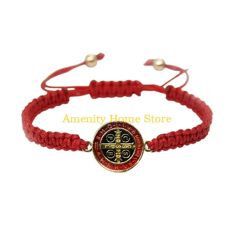 F26C Chinese Knot Red String Attract Luck Wealth Bracelet Ancient Coin Wristband for Women Men Hand Accessory Feng Shui