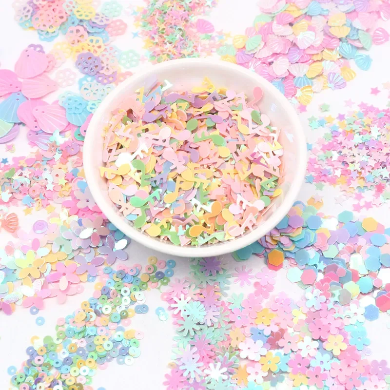 Mix Sequins Macaron Flower Snowflake Star Loose Sequin for Crafts Nail Art Glitter Paillettes DIY Confetti Accessories