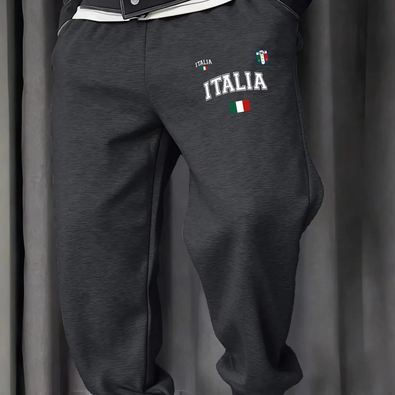 

Italia Italian Flag Printed Mans Sweatpants Casual Hip Hop Trousers Sports Multicolor Pants Soft Fleece All-Match Long Pant
