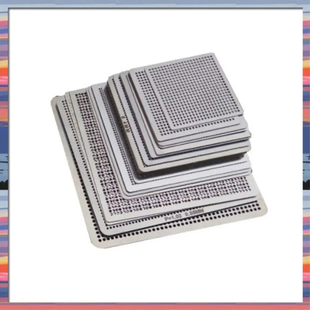 

AFBC 27 Pcs Steel Mesh Laptop Chip Flux BGA Reballing Stencil Template Kit With Universal Reball Station
