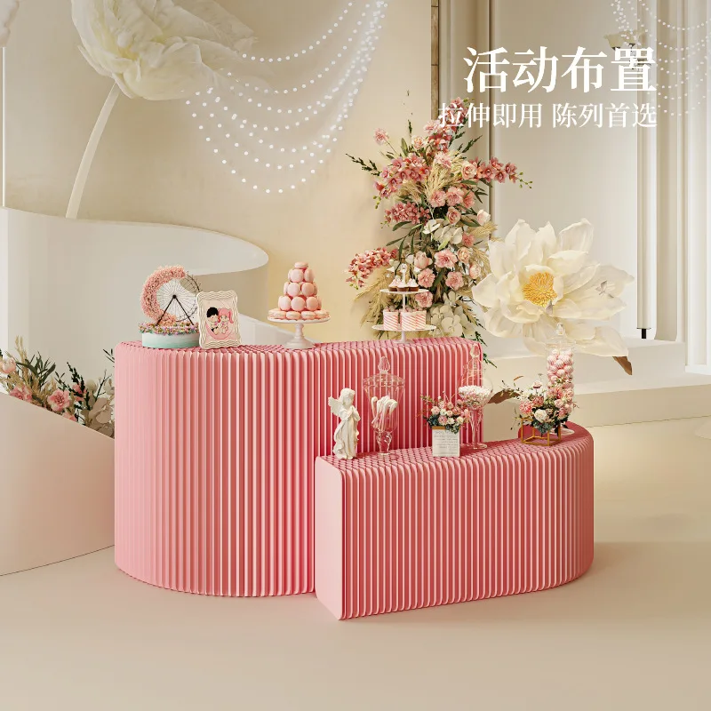 Display booth, island display stand, paper strip display rack, customizable size and color, clothing store assembly stand
