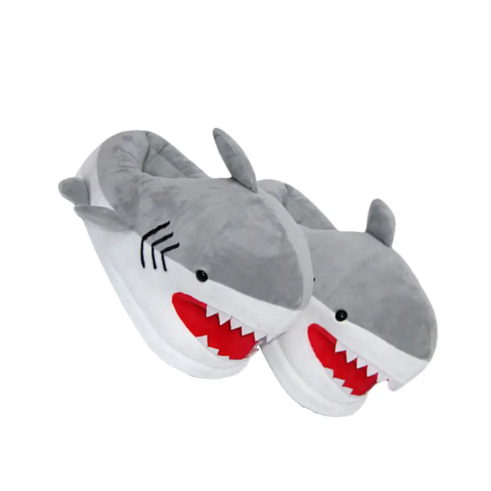 Shark Warm Slippers Size 35-42 Cozy Cute Cartoon Cotton Floor Slippers Indoor Winter Home Shoes Winter Slipper