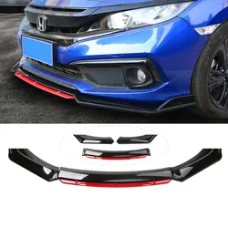 Universal Car Front Bumper Lip Body Kit Spoiler Splitter Diffuser  Red Black Blue Canard Splitter ABS Plastic Auto Modification