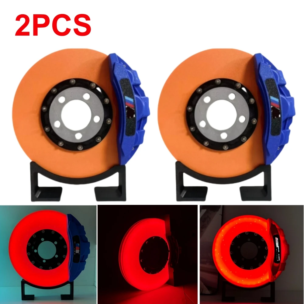 

2PCS Brake Disc Lamp Led Atmosphere Brake Mood Light Charging Battery Adjustable Brightness Night Light with Bracket