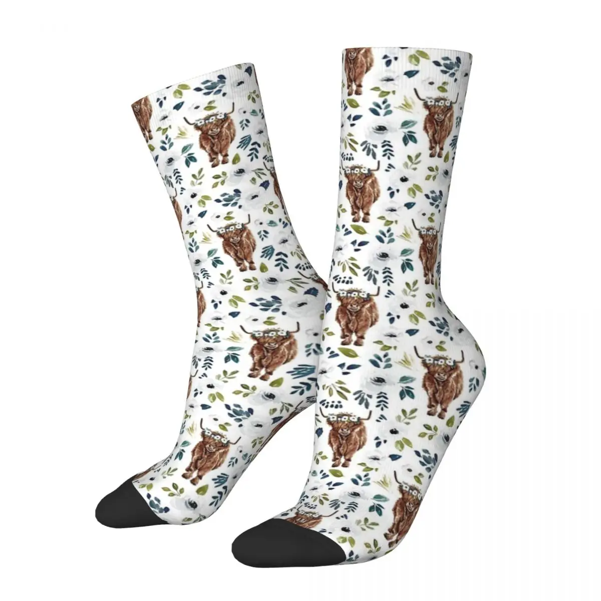 Highland Cow Socks Harajuku High Quality Stockings All Season Long Socks Accessories for Unisex Birthday Present