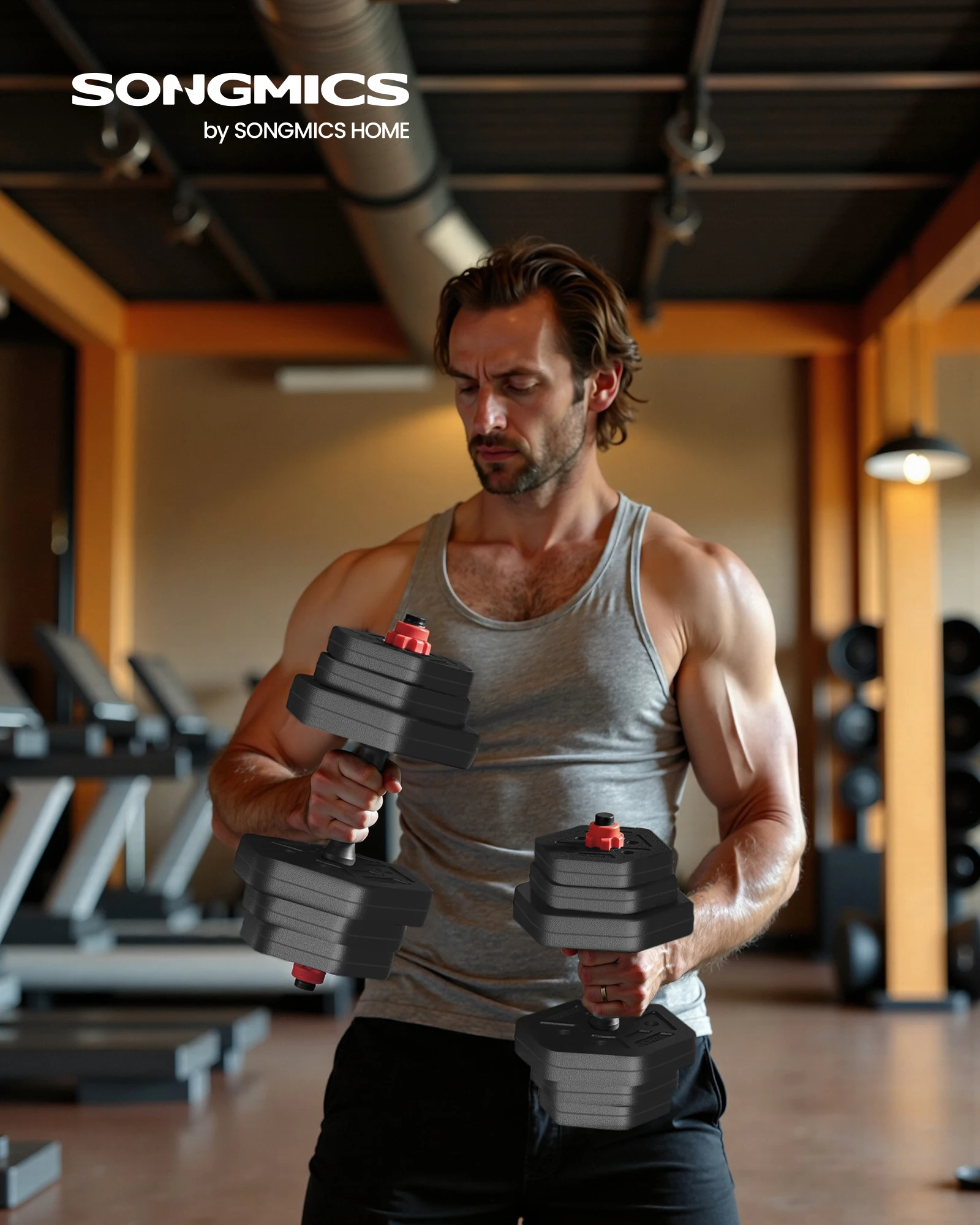 مجموعة دمبل SONGMICS مجموعة دمبل قصيرة سداسية للتمرين واللياقة البدنية ورفع الأثقال #1