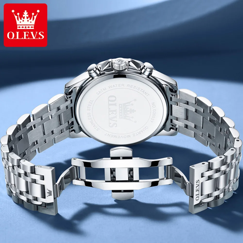 OLEVS 3653 ブランド ムーンフェイズカレンダー メ - Smartwatch Watches For Men Brands のレビューと価格