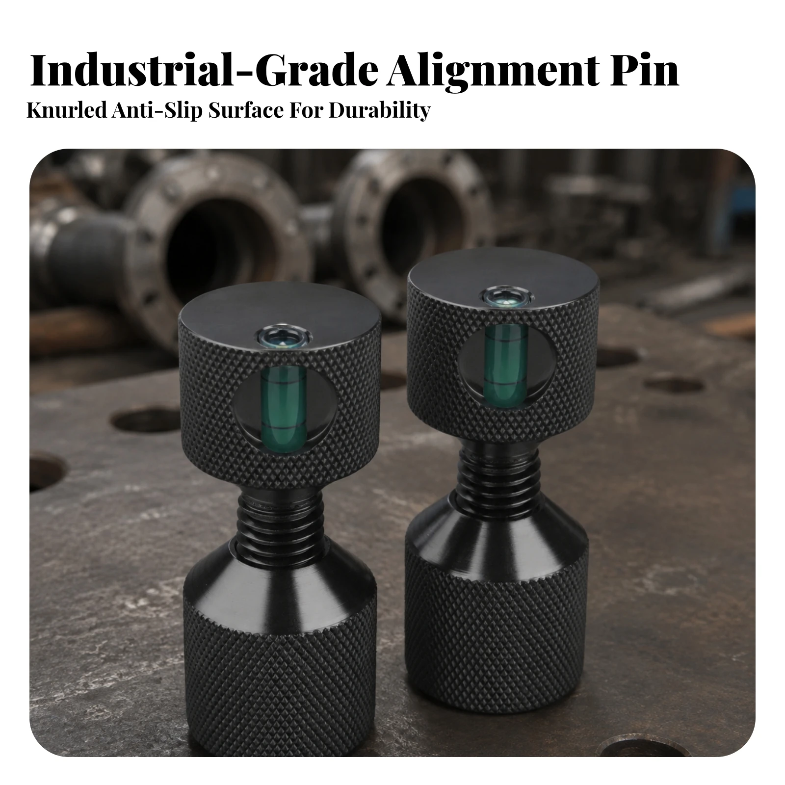 Flange Alignment Pins with Bubble Level Corrosion Resistant Two-Hole Flange Pins Two Hole Alignment Pin Aluminum Tapered