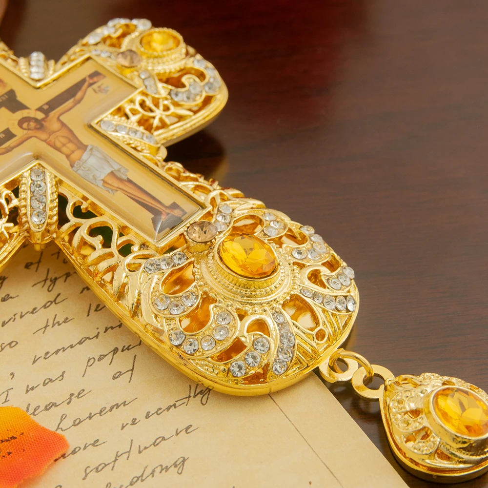 HTISOK Orthodoxes Kreuz Anhänger Orthodoxe Kreuz Halskette Religiöses Jesus Kruzifix Geschenk für Priester Kirche Hochzeit Beerdigung – Detail 8