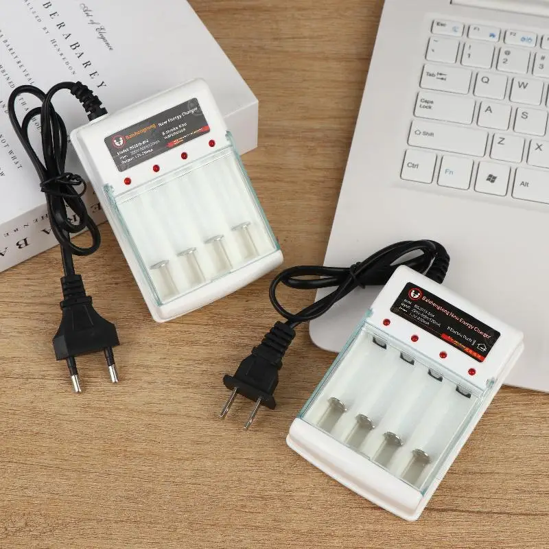 4 Slot AA AAA 1.2V Battery Charger with Independent Charging EU and US Plug for Household Electronics Gadgets Charging