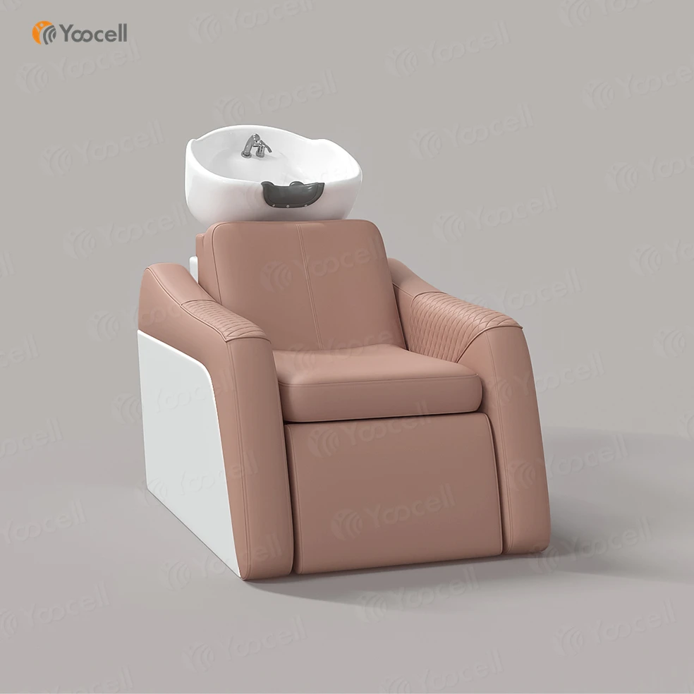 Yoocell Modern Salon Furniture Backwash Head Spa Hair Shampoo Salon Ceramic Shampoo Bowl and Chair Equipment
