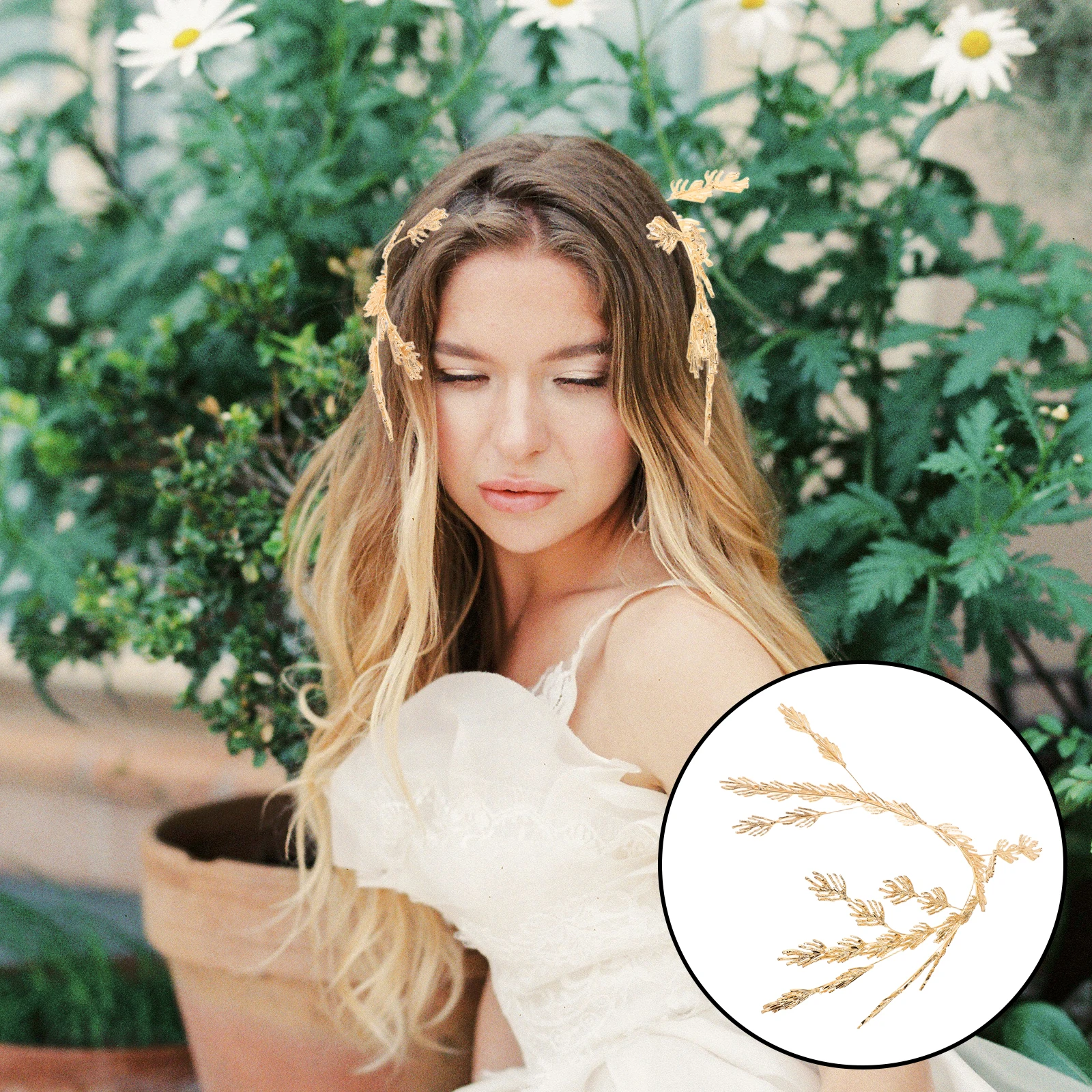 

Bridal Crown Headband Birthday Party Tiara Bride Hair Accessories Headpiece Baroque Leaf Girl for Wedding