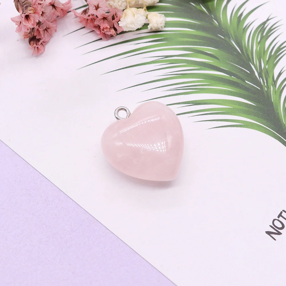 Heart Shape Amethyst Natural Stone Pendants for Jewelry Making DIY Necklace Reiki Pendant Lapis Crystal Quartz Fashion Jewelry