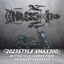 Adesivo protetor de fibra de carbono Modelo de motocicleta, Adesivos Yamaha XMAX 300, 2023 anos