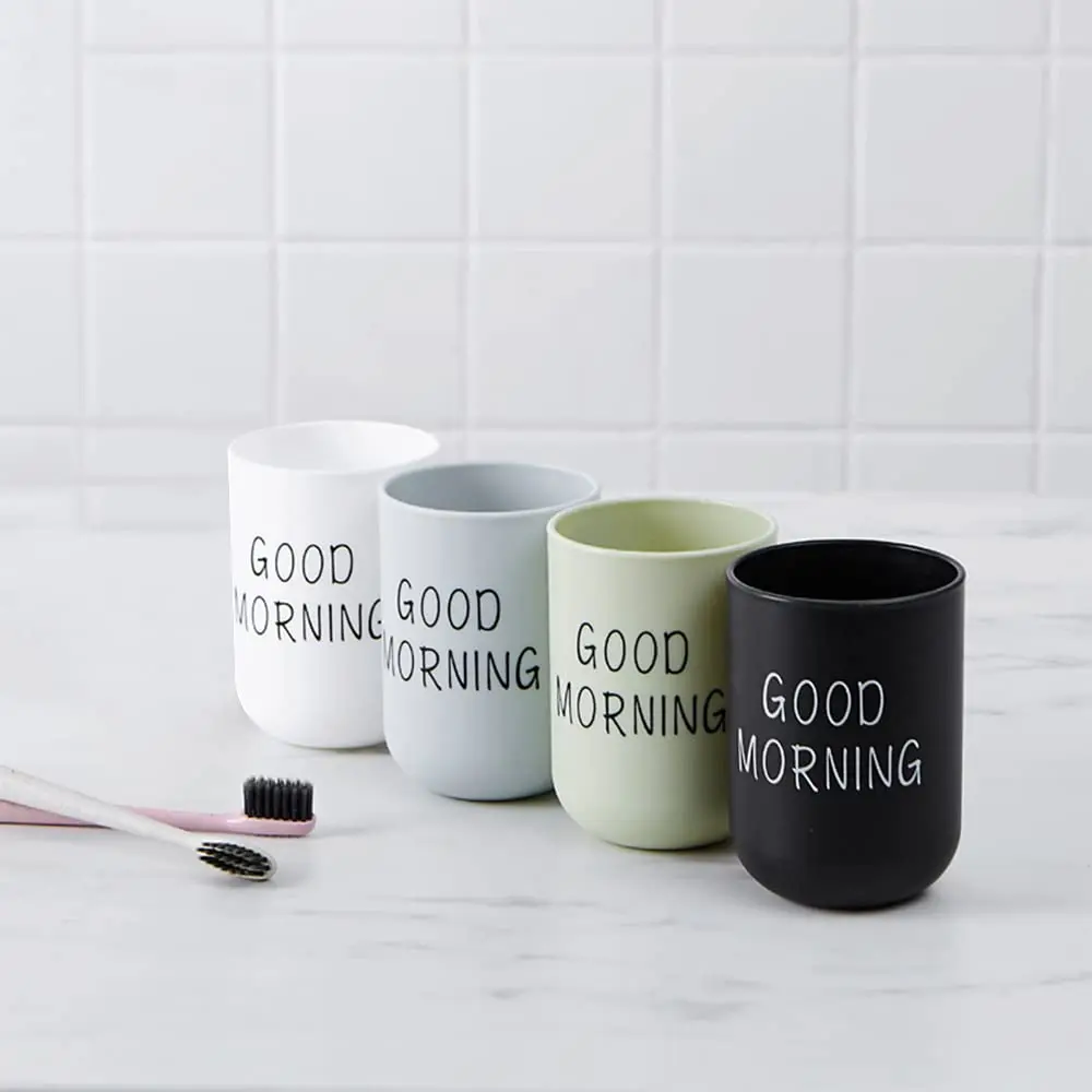 

4 Pcs Bathroom Tumblers Cups, Unbreakable Reusable Toothbrush Holders, Eco-Friendly Plastic Drinking Cups for Water, Coffee