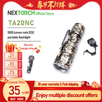 NEXTORCH TA20NC Tactical Flashlight, EDC Portable with Finger Ring High Brightness Professional Flashlight Rugged Durable TA20