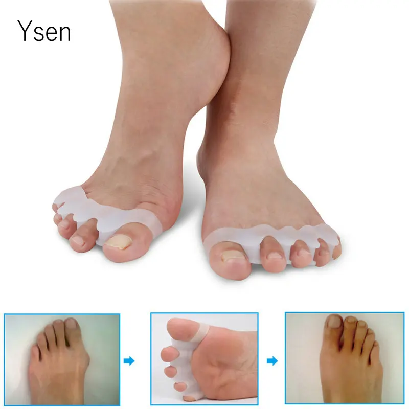 4 Holes Silicone Pedicure Foot Care Pedicure Tool for Legs Finger Toe Separator Divider Thumb Bunion Hallux Valgus Protector