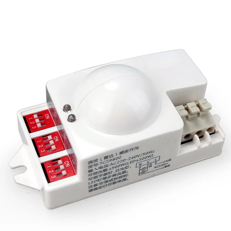 Radar motion sensor switch, adjustable distance time start brightness concealed installation anti-theft alarm switch