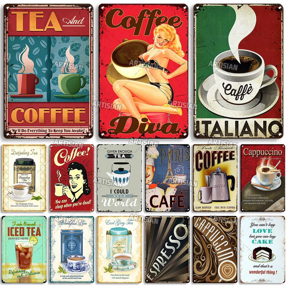 Coffee And Tea Lyrics - Rusty Coffee Metal Poster Decorative Plate
